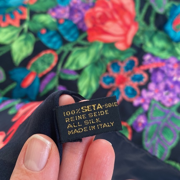 Lanvin Paris Silk Floral Scarf 🧣 - Picture 3 of 5